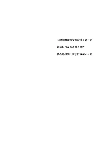 滨海能源：审阅
