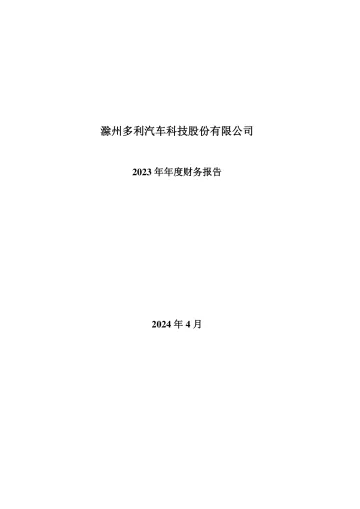 多利科技：2023年年度财务