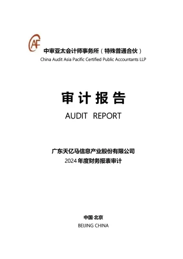 天亿马:中审亚太会计师事务所(特殊普通合伙)出具的广东天亿马信息产业股份有限公司审计
