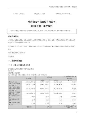 全志科技：2023年一季度