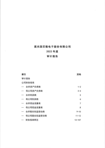 紫光国微：2022年年度审计