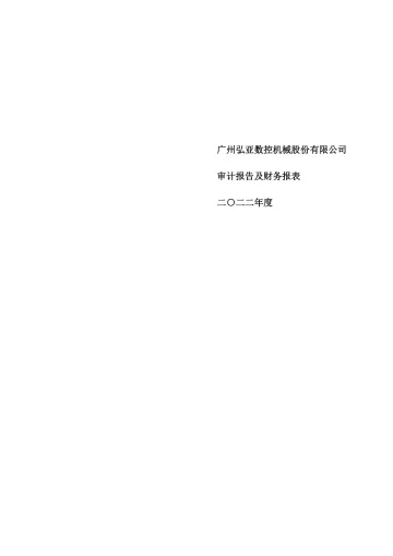 弘亚数控：2022年年度审计