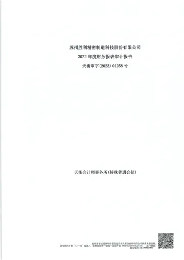 胜利精密：2022年年度审计