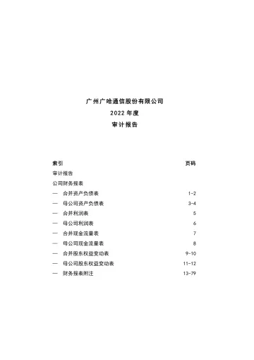 广哈通信：2022年年度审计