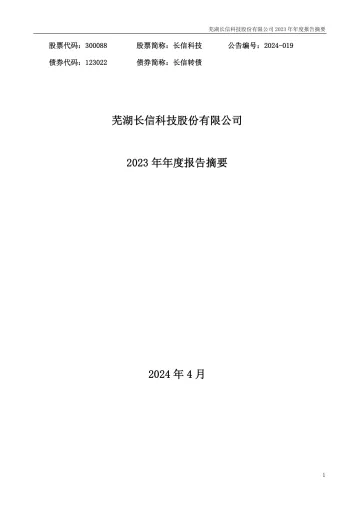 长信科技：2023年年度