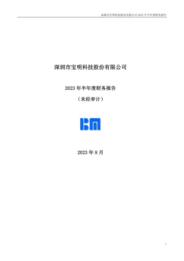 宝明科技：2023年半年度财务