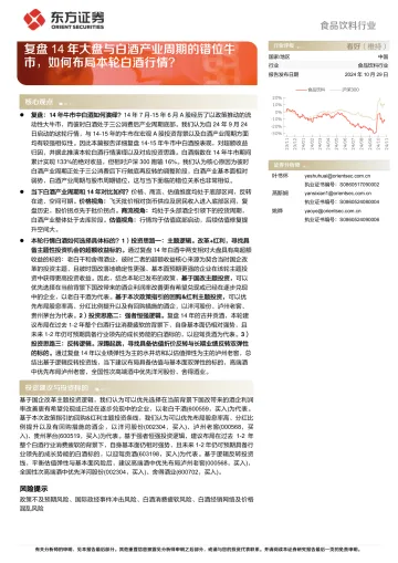 2024-东方证券-食品饮料行业深度报告:复盘14年大盘与白酒产业周期的错位牛市,如何布局本轮白酒行情_1