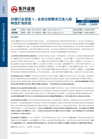 2025年03月04日更新-【东兴证券】白银行业深度Ⅱ:全球白银需求已进入结构性扩张阶段