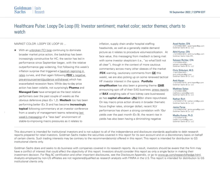 Healthcare Pulse_ Loopy De Loop (<em>II</em>)_ Investor sentiment; market color; sector themes; charts to watch(1)