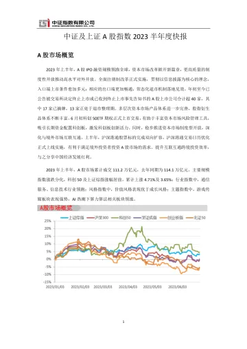 中证指数-中证及上证A股指数2023半年度快报-19页