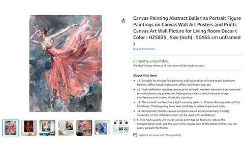 11张古典浪漫人物版权画维权，尚未TRO，卖家速速排查!