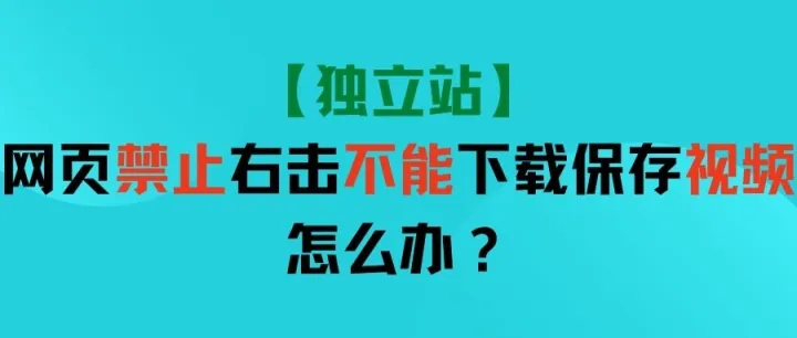 【独立站】网页禁止右击不能下载保存视频怎么办？