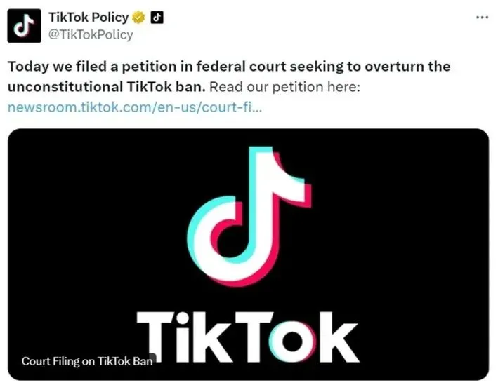 正面刚！TikTok77页纸状告美国政府